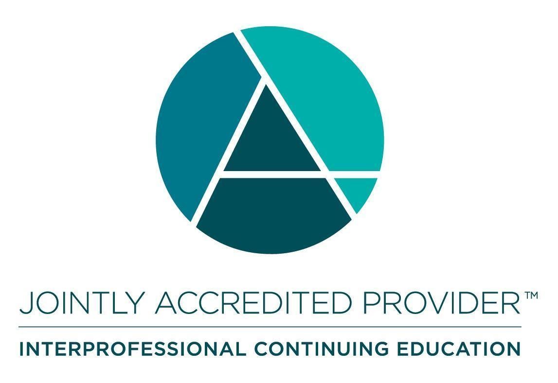 Logo featuring a stylized letter "A" within a circular design, labeled "Jointly Accredited Provider" for interprofessional continuing education.